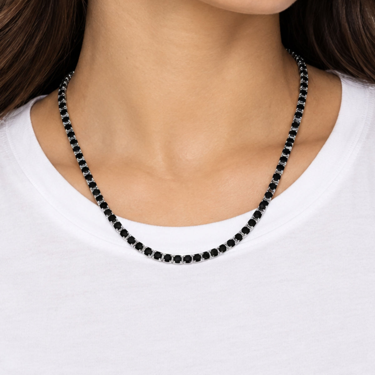 Black CZ 5mm Tennis Chain