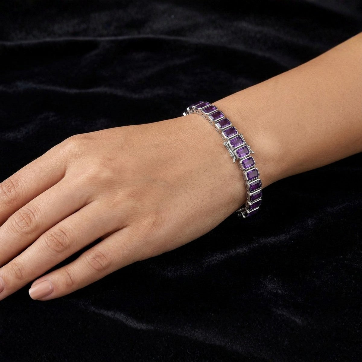 Amethyst Octo Bezel Tennis Bracelet