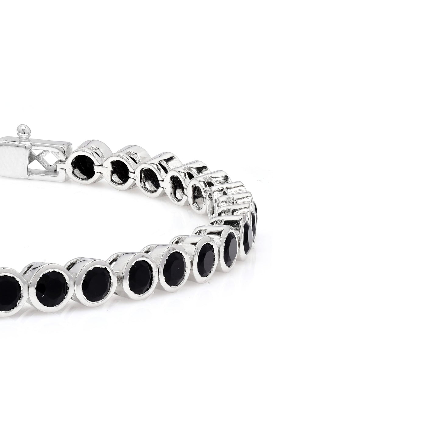 Black Onyx Bezel Set Tennis Bracelet