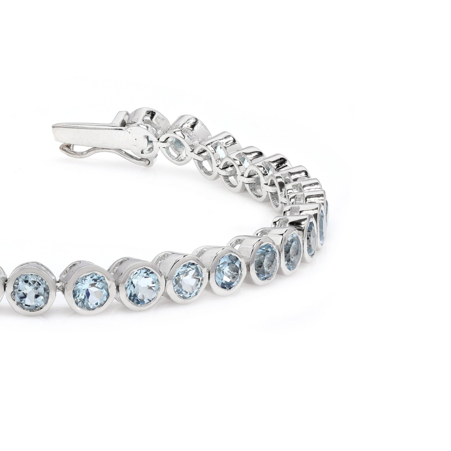 Blue Topaz Bezel Set Tennis Bracelet