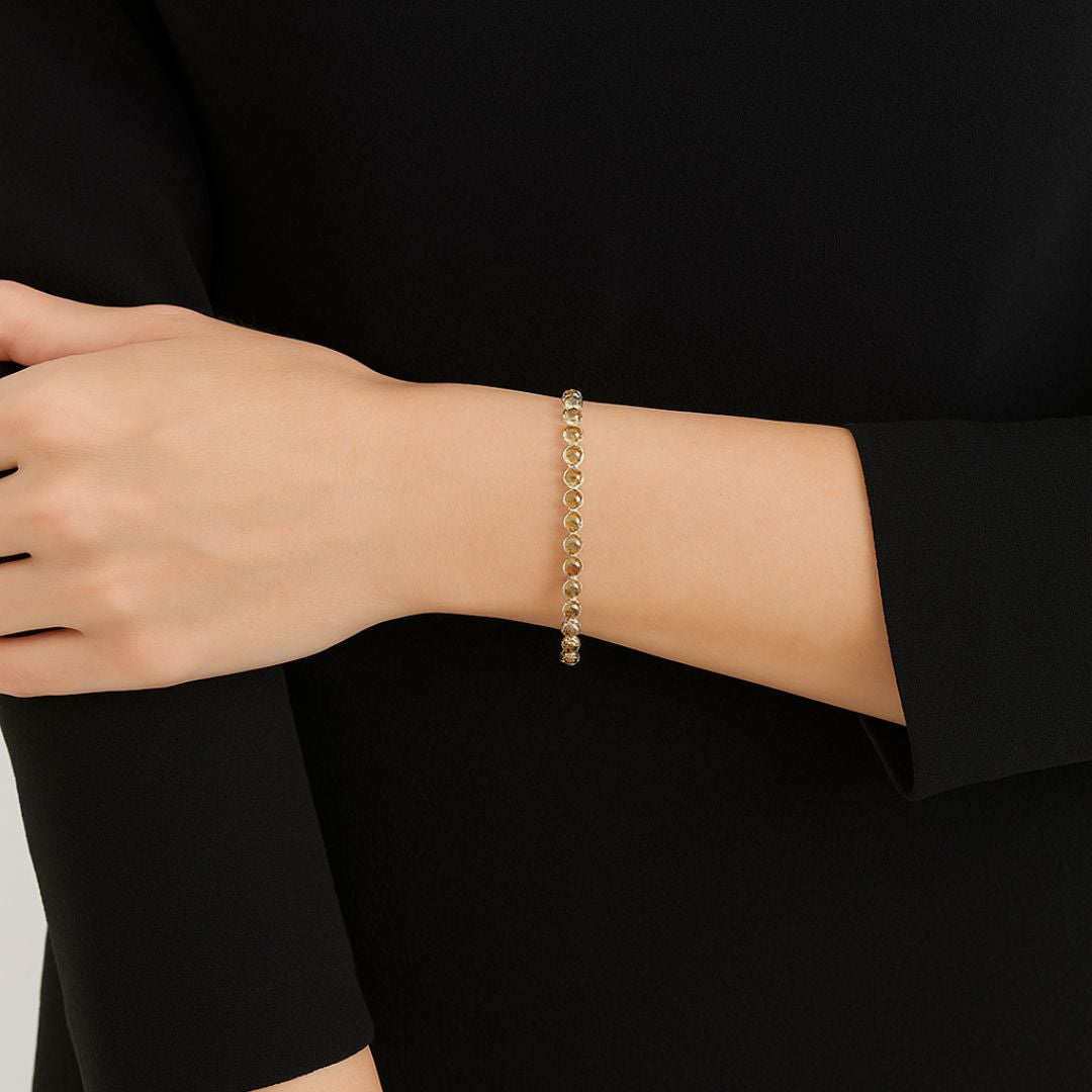 Citrine Bezel Set Tennis Bracelet