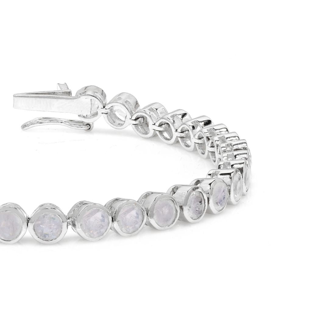 Moon Stone Bezel Set Tennis Bracelet