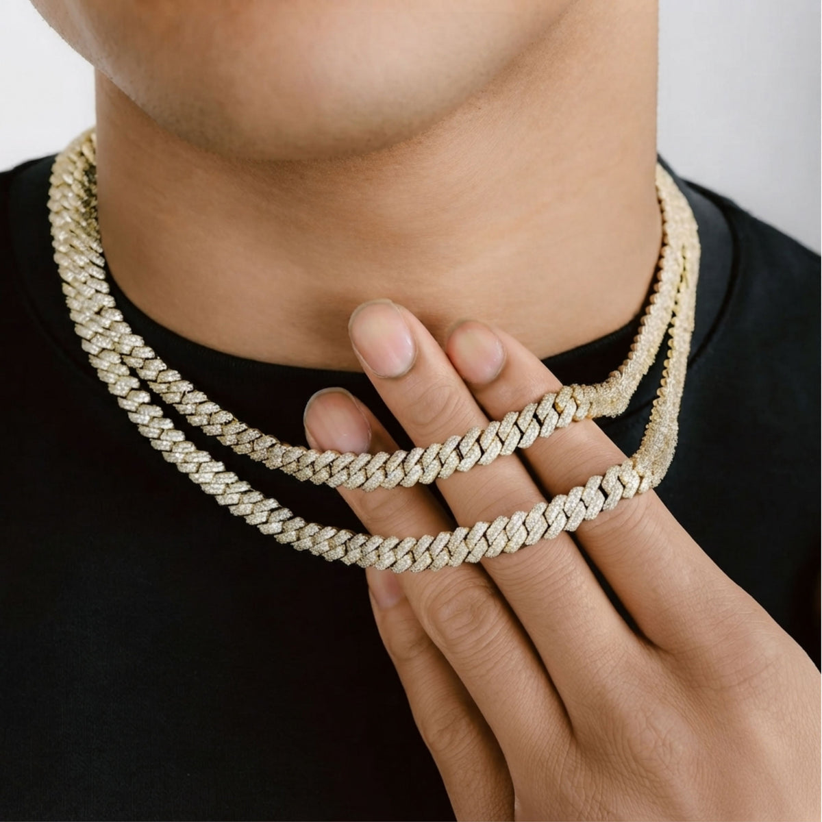 Raised Iced Out Cuban Chain 8mm