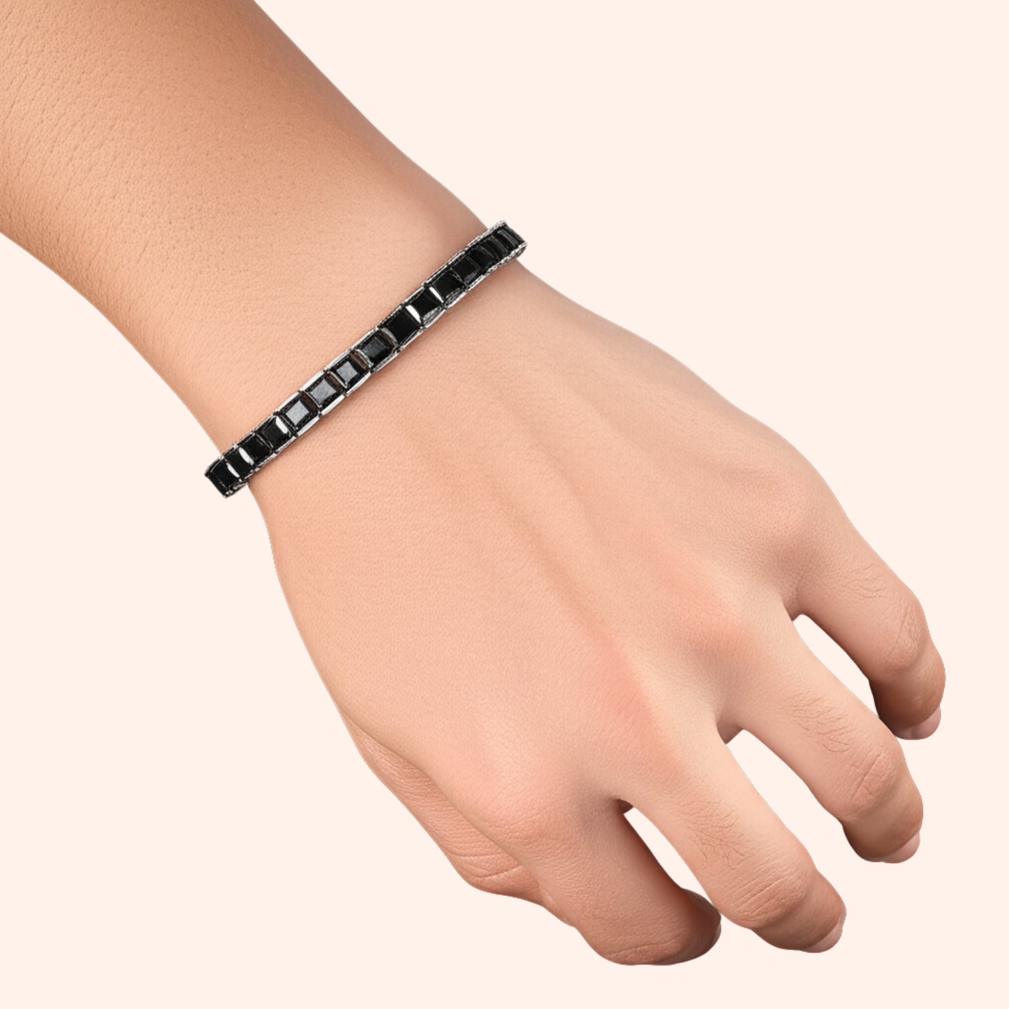 Black Onyx Princess Tennis Bracelet
