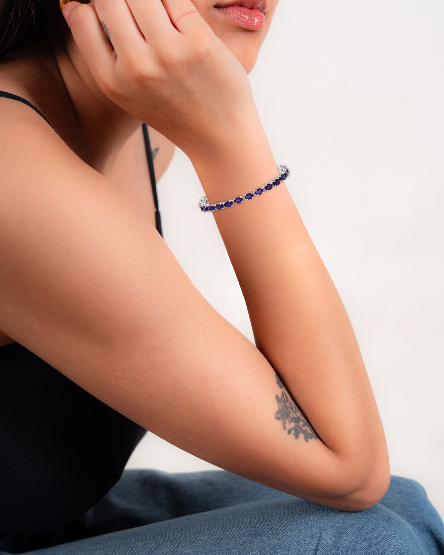 Oval Amethyst Tennis Bracelet