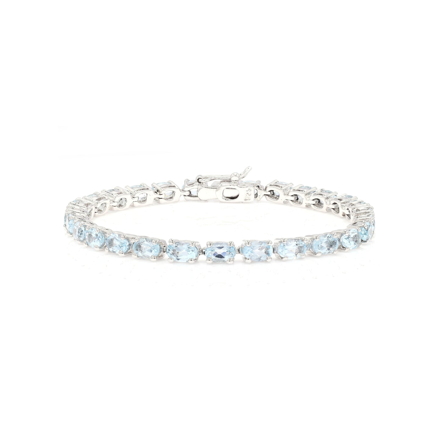 Oval Blue Topaz Tennis Bracelet