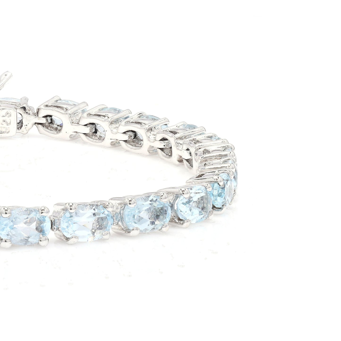 Oval Blue Topaz Tennis Bracelet