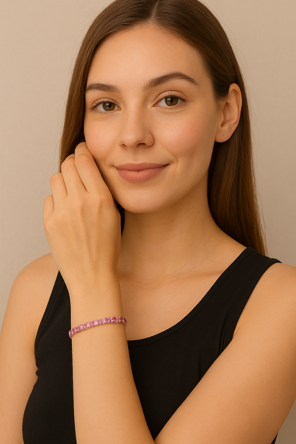 Pink Topaz Tennis Bracelet 5mm