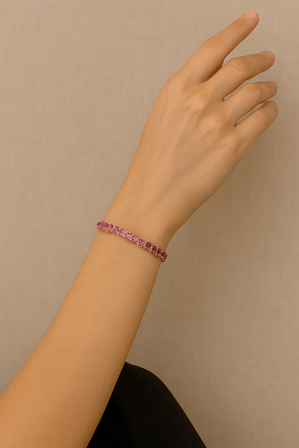 Pink Topaz Tennis Bracelet 5mm