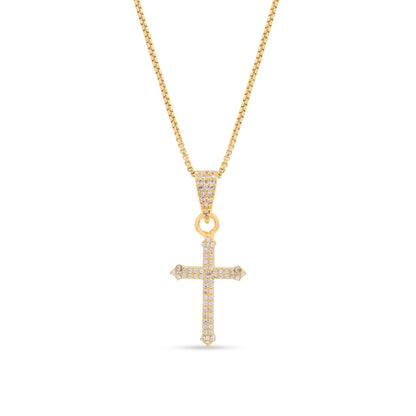 Angular Cross Pendant Gold