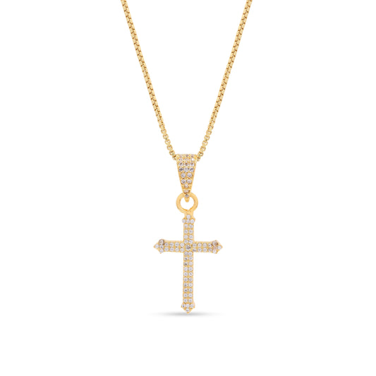 Angular Cross Pendant Gold