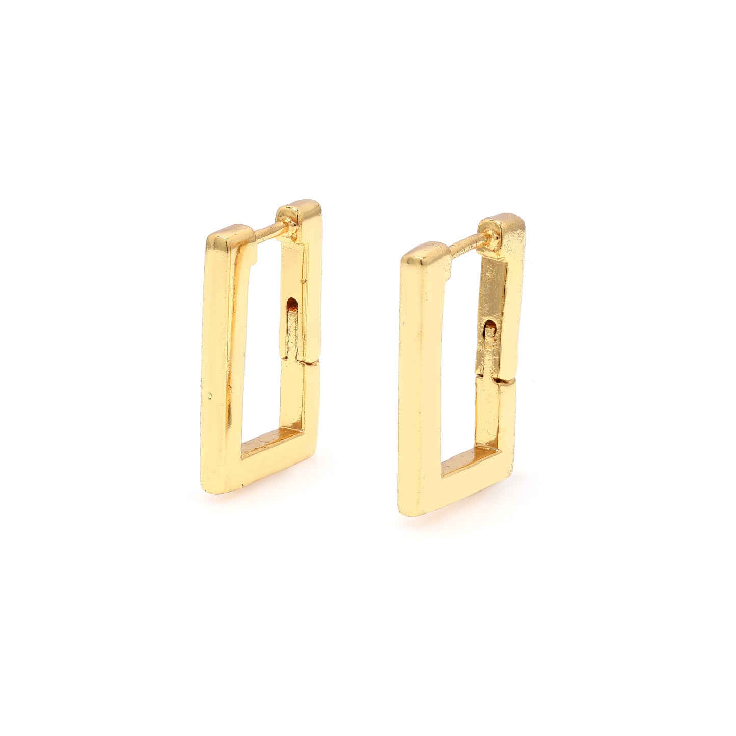 Block Hoops Gold Vermeil