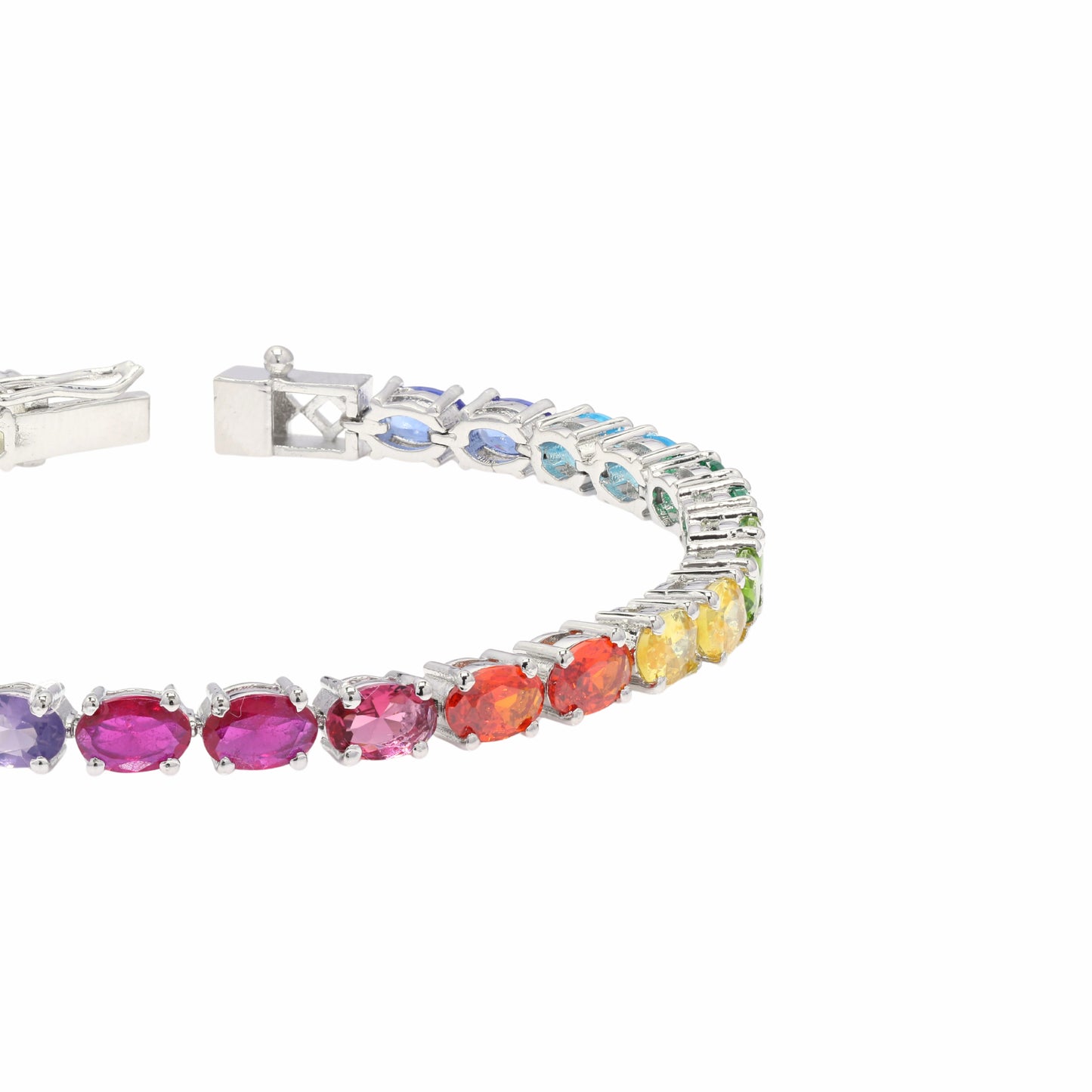 Oval Rainbow Tennis Bracelet