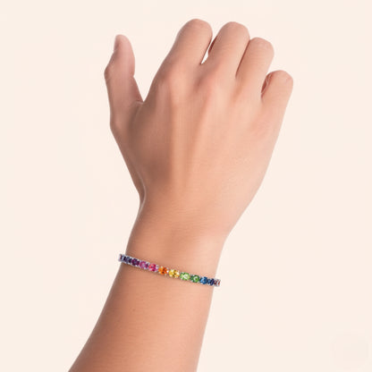 Oval Rainbow Tennis Bracelet