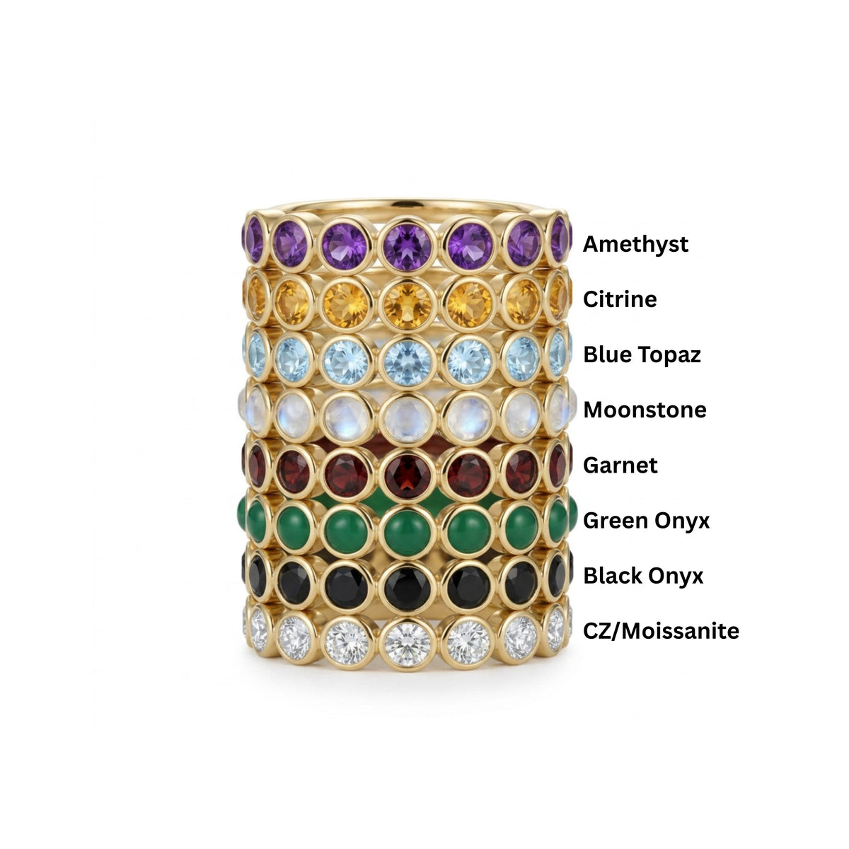 4mm Bezel Set Half Eternity Band