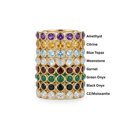 4mm Bezel Set Half Eternity Band