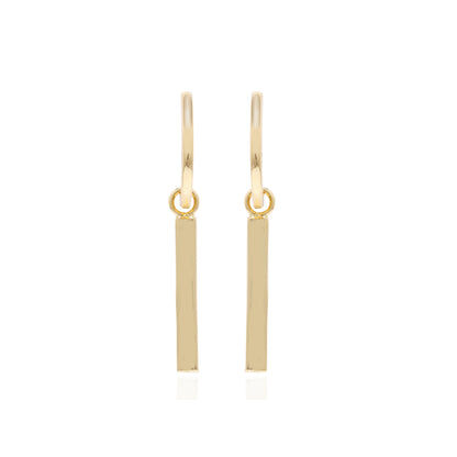 Bar Charm Hoops Gold Vermeil