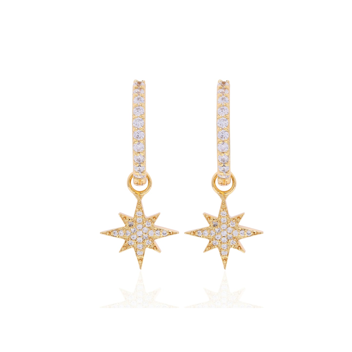 North Star Charm Hoops