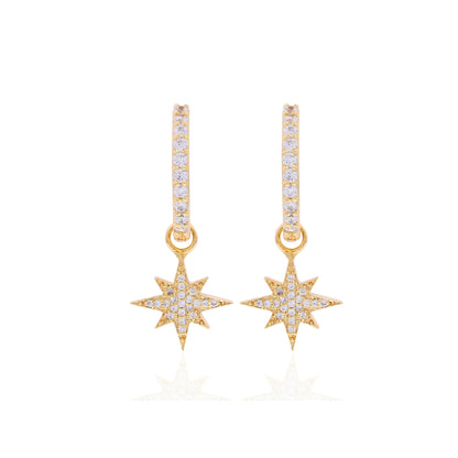 North Star Charm Hoops