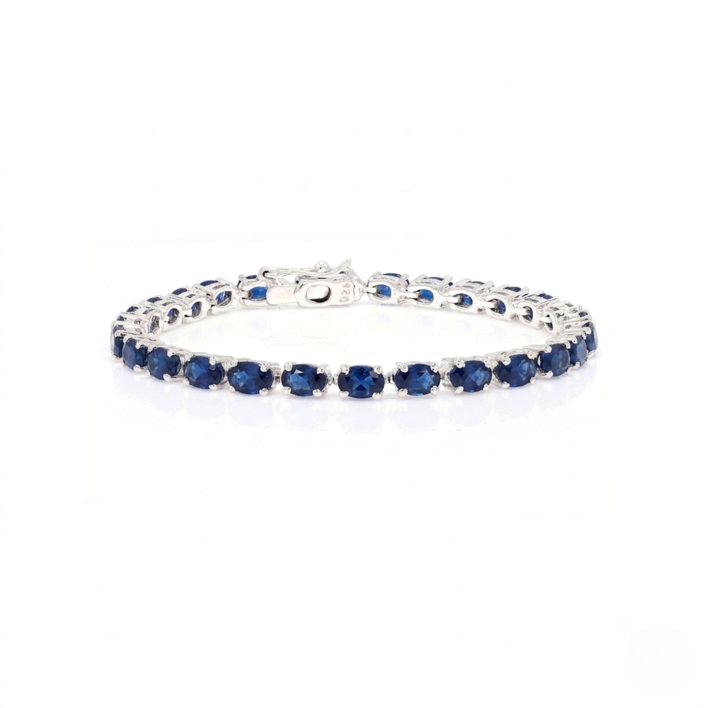 Oval Blue Sapphire Tennis Bracelet