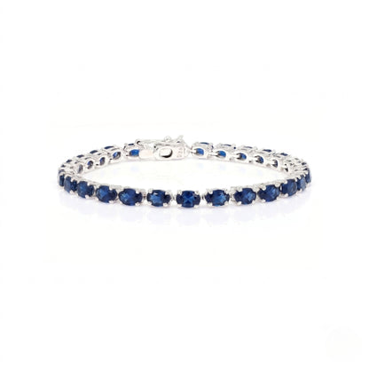 Oval Blue Sapphire Tennis Bracelet
