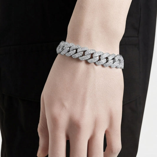 Raised Iced Out Cuban Bracelet 14mm