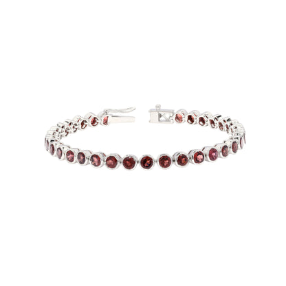 Garnet Bezel Set Tennis Bracelet
