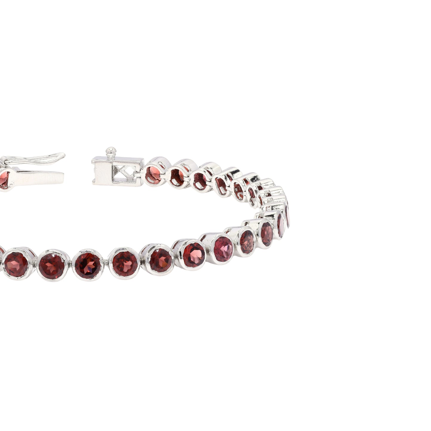 Garnet Bezel Set Tennis Bracelet