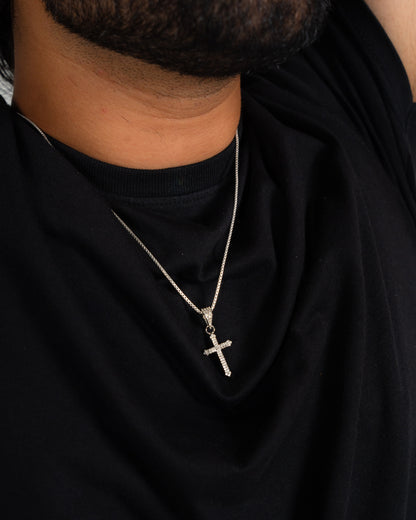 Angular Cross Pendant Black