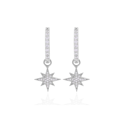 North Star Charm Hoops