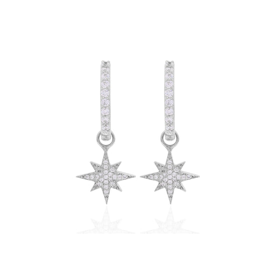 North Star Charm Hoops