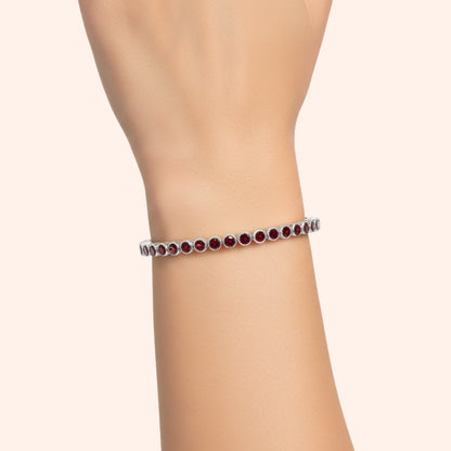 Garnet Bezel Set Tennis Bracelet