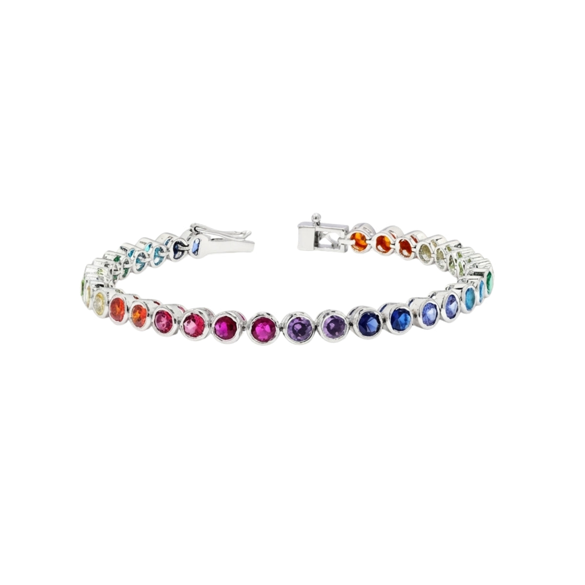 Rainbow Bezel Set Tennis Bracelet