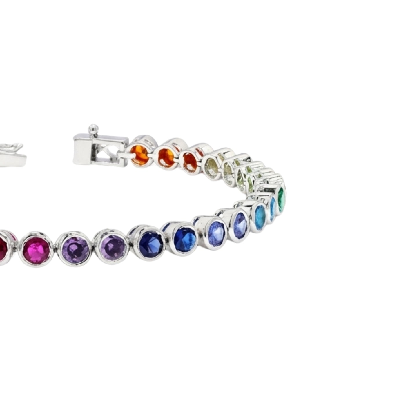 Rainbow Bezel Set Tennis Bracelet