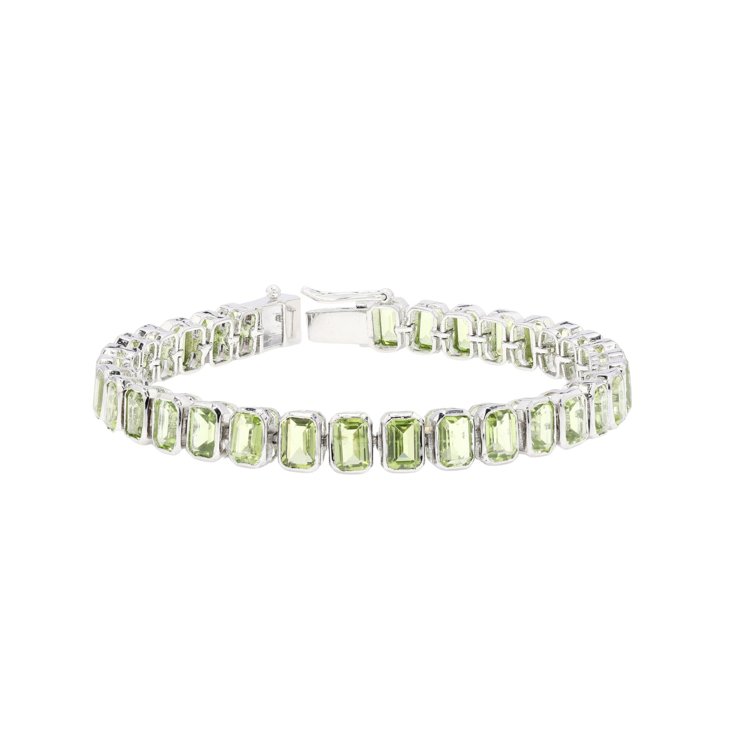 Peridot Octo Bezel Tennis Bracelet
