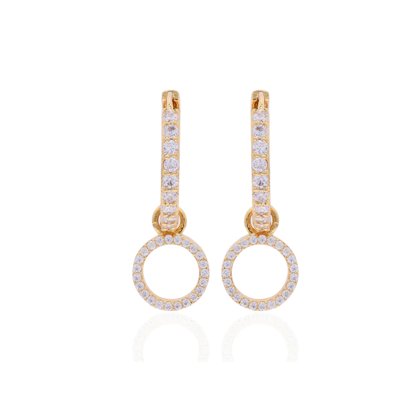 Disc Charm Hoops Gold Vermeil