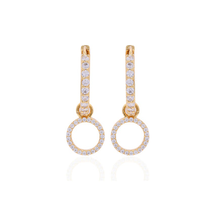 Disc Charm Hoops Gold Vermeil