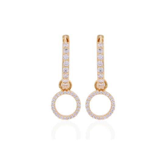 Disc Charm Hoops Gold Vermeil