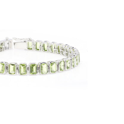 Peridot Octo Bezel Tennis Bracelet