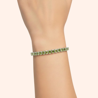 Peridot Octo Bezel Tennis Bracelet