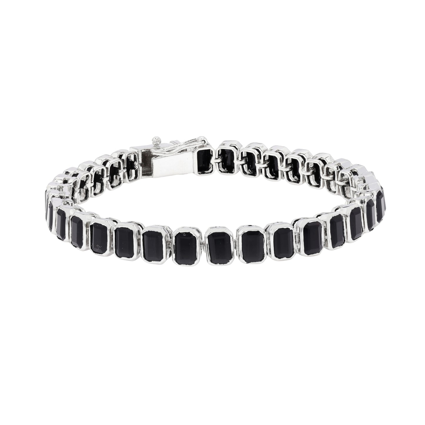 Black Onyx Octo Bezel Tennis Bracelet