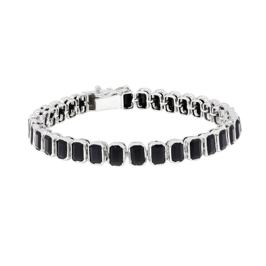 Black Onyx Octo Bezel Tennis Bracelet