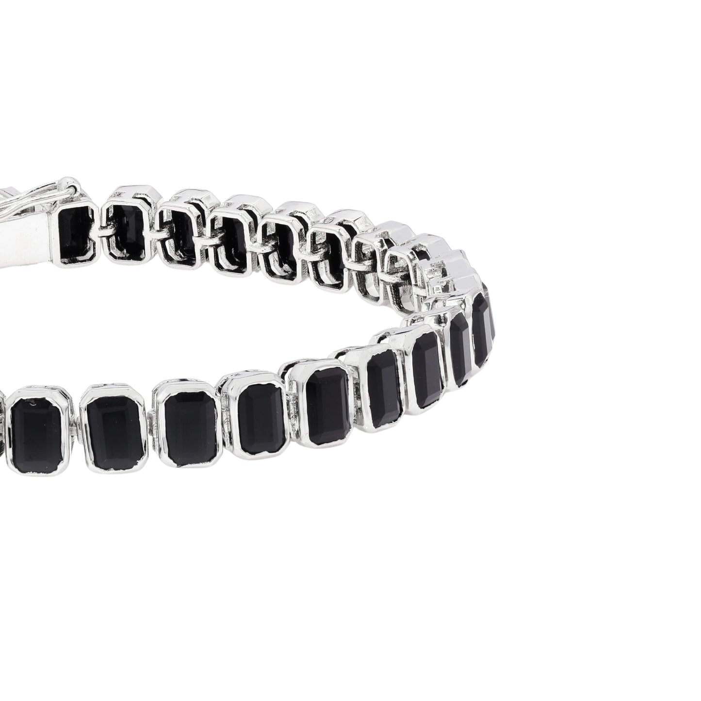 Black Onyx Octo Bezel Tennis Bracelet