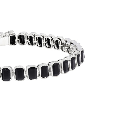 Black Onyx Octo Bezel Tennis Bracelet
