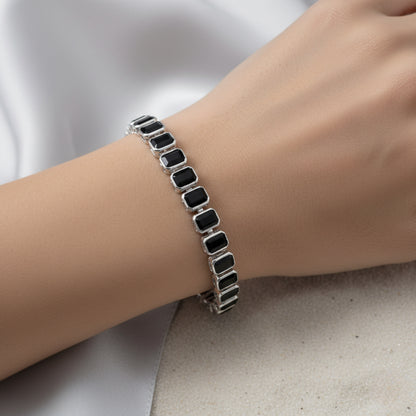 Black Onyx Octo Bezel Tennis Bracelet