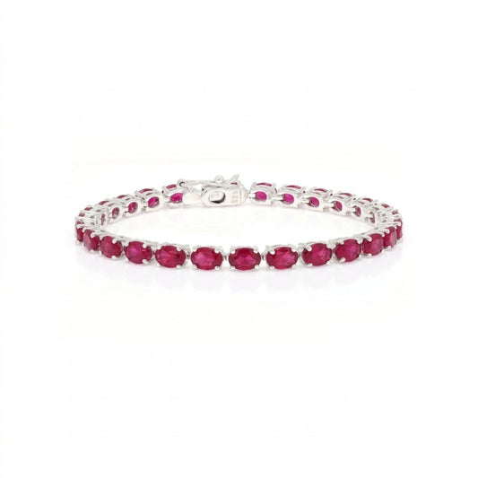 Oval Ruby Tennis Bracelet