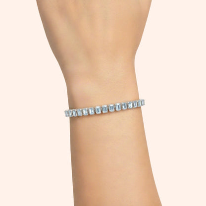 Blue Topaz Octo Bezel Tennis Bracelet