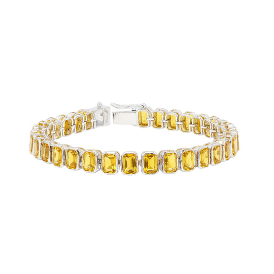 Citrine Octo Bezel Tennis Bracelet