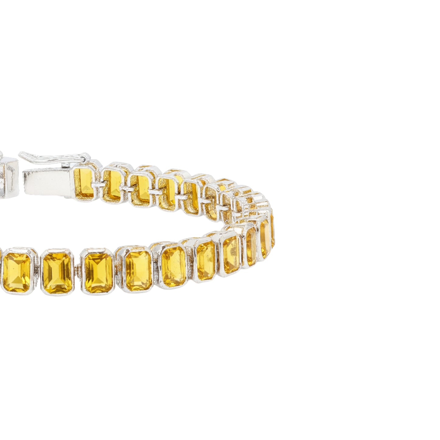 Citrine Octo Bezel Tennis Bracelet