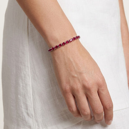 Oval Ruby Tennis Bracelet